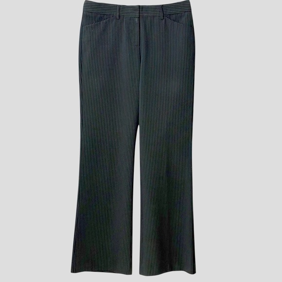 Express Editor Pinstripe Trousers Size 4 Office Siren Medium Rise Straight Leg - Picture 11 of 15